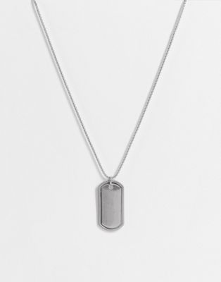 SVNX dog tag necklace in silver