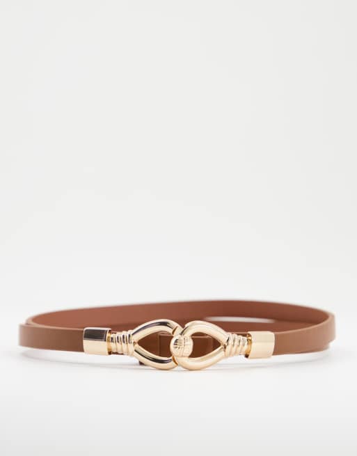 SVNX double buckle belt in tan