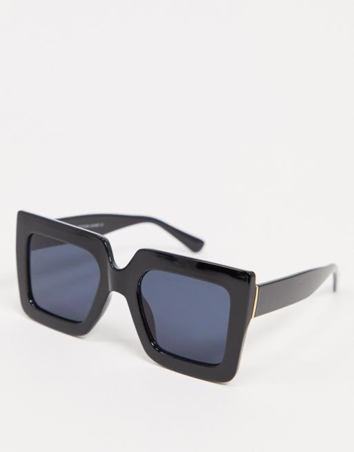 SVNX – Eckige Sonnenbrille in Schwarz mit getönten Gläsern