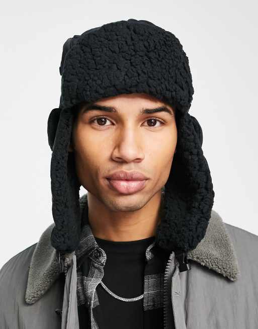 Fleece lined hot sale trapper hat