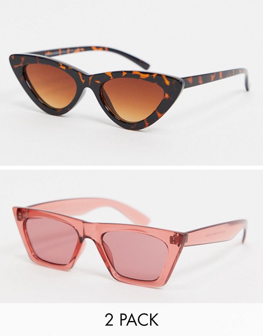 SVNX Flat Brow Cateye 2 Pack Sunglasses