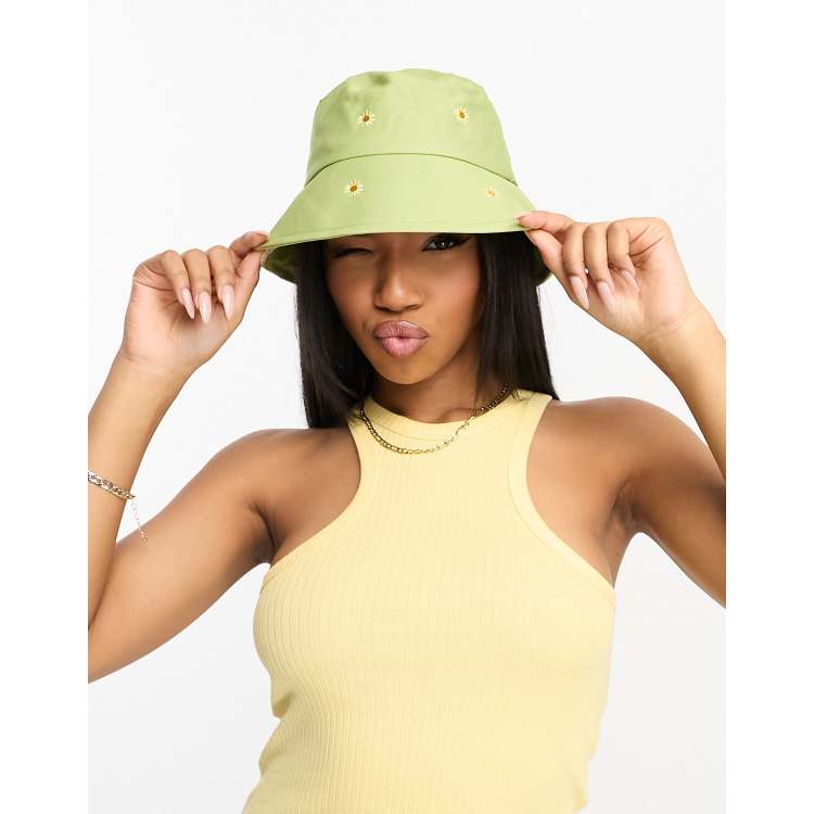 SVNX floral embroidered bucket hat in green | ASOS