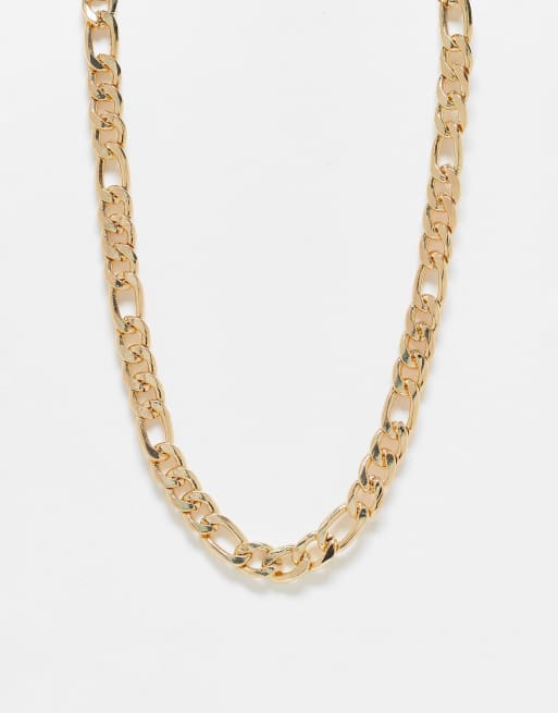 SVNX gold layered plain chain necklace