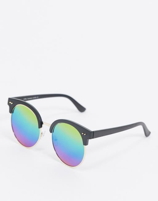 SVNX half frame sunglasses in black