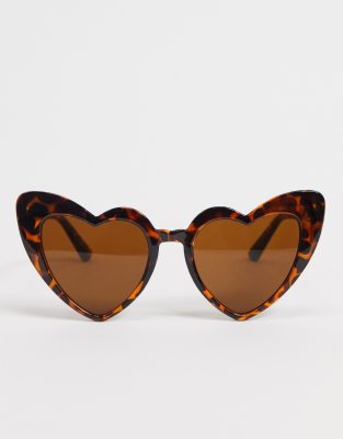 tortoise shell heart shaped sunglasses