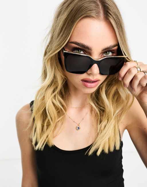 SVNX - Klassiske sorte solbriller i oversized