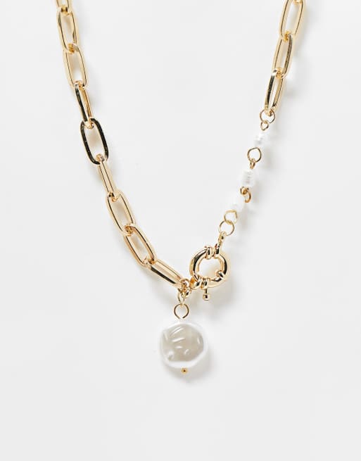 SVNX – Klobige Perlenkette in Gold