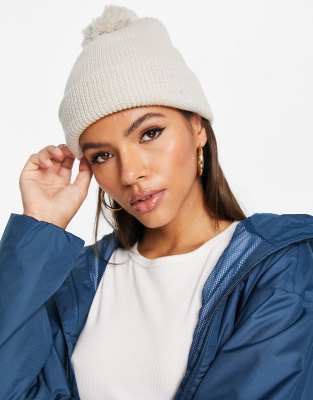 SVNX knitted bobble beanie in silver