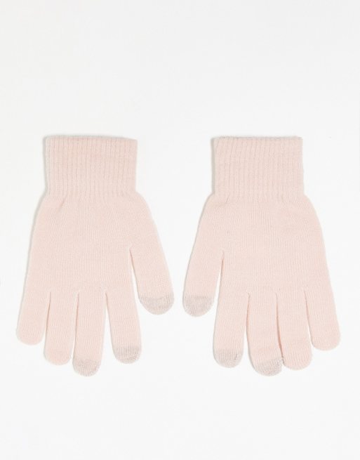 SVNX knitted touchscreen gloves in pink