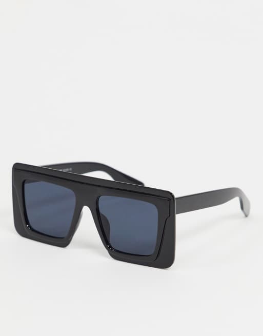 SVNX large square framed sunglasses in black