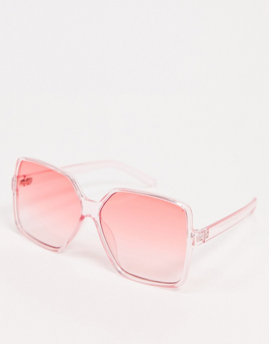 SVNX large square sunglasses in pink