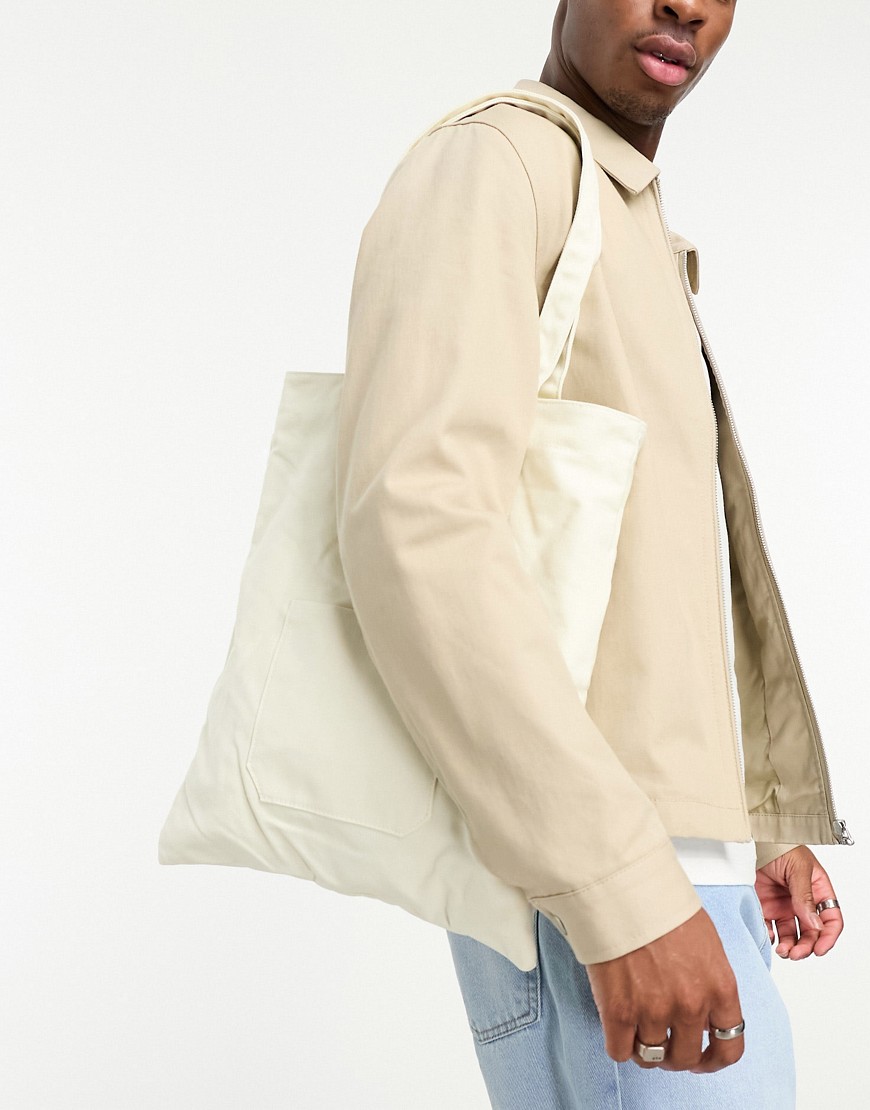 SVNX linen tote in bag in off white