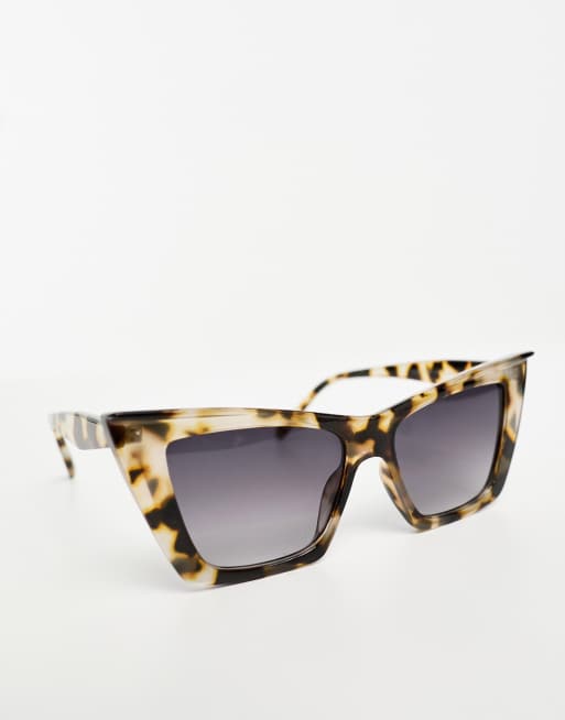 SVNX - Lunettes de soleil à monture œil de chat prononcée - Écaille de tortue laiteux, 3 de 4