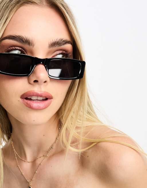 SVNX - Lunettes de soleil ultra fines à monture carrée - Noir, 2 de 4