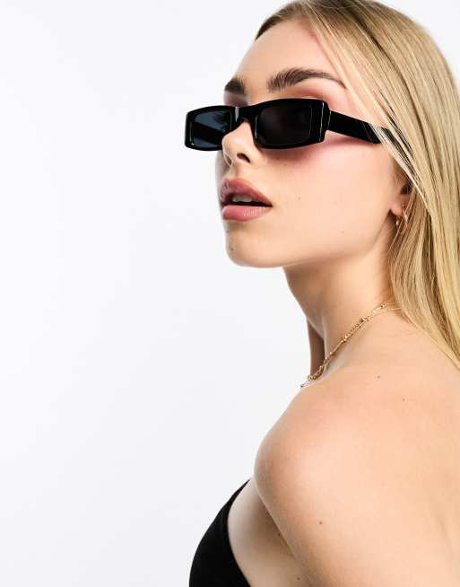 SVNX - Lunettes de soleil ultra fines à monture carrée - Noir, 3 de 4