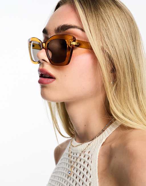 SVNX - Lunettes de soleil yeux de chat - Marron clair, 4 de 4