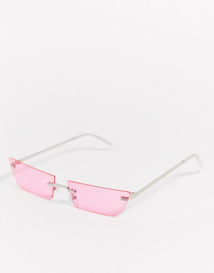 SVNX mini 90s sunglasses in pink