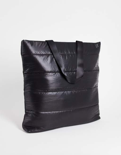 SVNX nylon padded tote bag in black