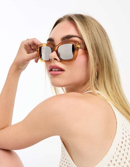 SVNX - Occhiali da sole cat-eye marrone chiaro