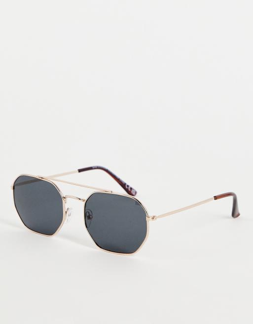 SVNX - Occhiali da sole modello aviatore oro con lenti nere