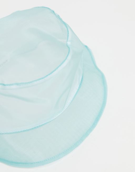 SVNX organza bucket hat in aqua, 3 of 4
