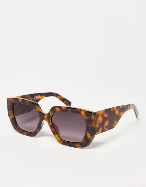 SVNX – Oversize-Sonnenbrille mit breitem Gestell in Schildpatt-Optik