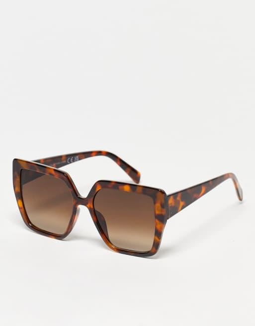 SVNX oversized square sunglasses in tortoiseshell