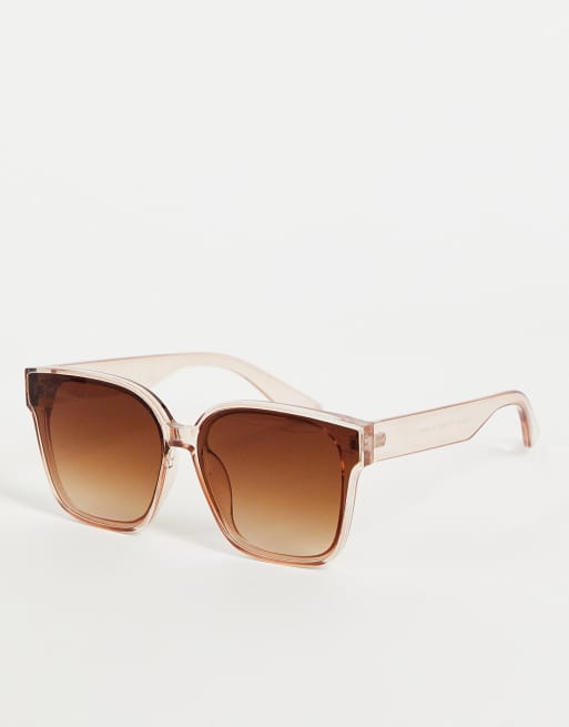 SVNX oversized sunglasses in muted brown
