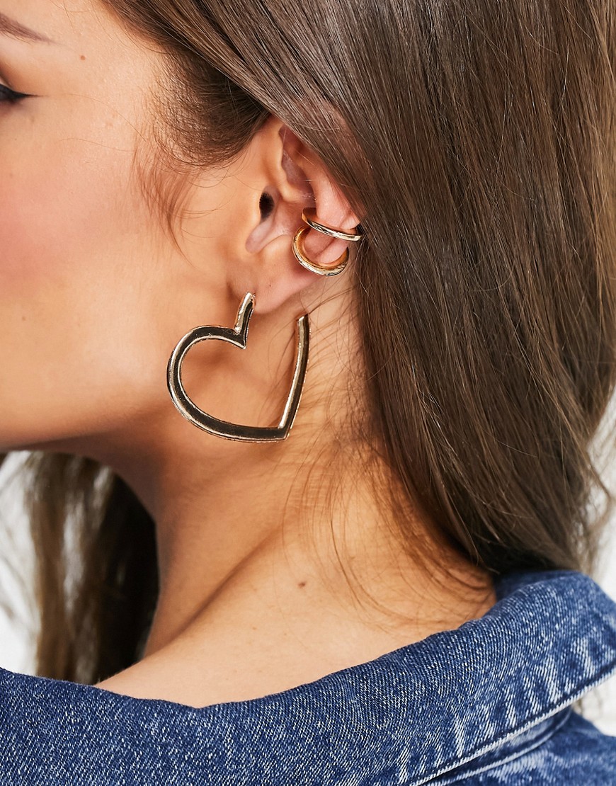SVNX pack of three hoop earrings-Gold