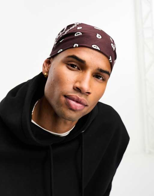 SVNX paisley print bandana in brown