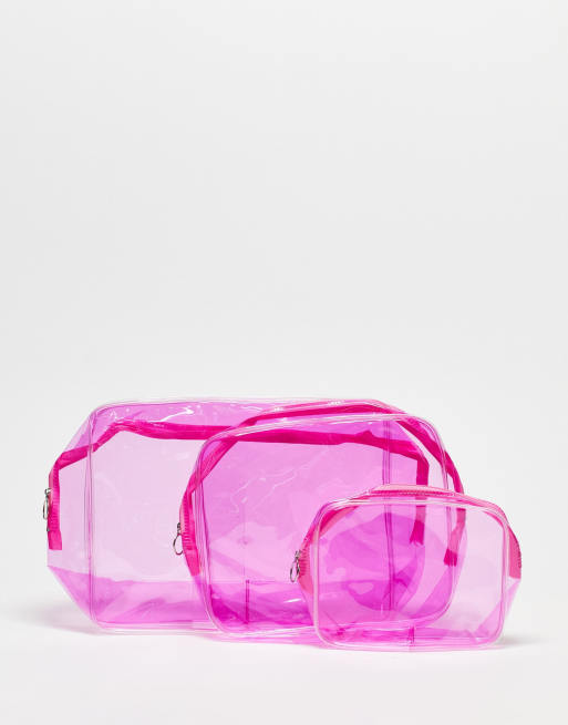 SVNX - Pakke med 3 pink kosmetiktasker