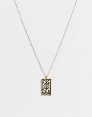 SVNX pendant necklace in gold with black details