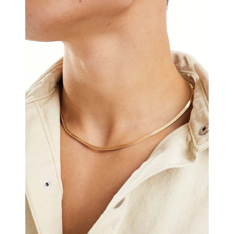 Plain gold deals necklace