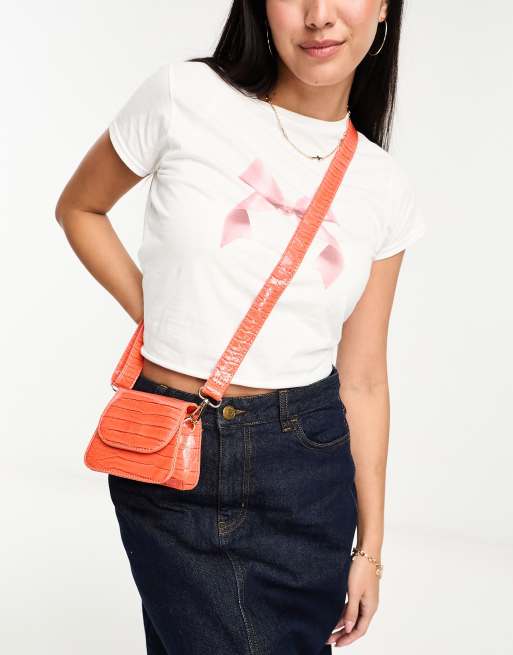 SVNX – Pomarańczowa torebka crossbody z grubym paskiem