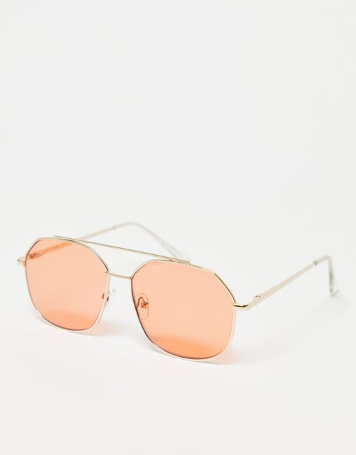 SVNX – Pomarańczowe okulary przeciwsłoneczne typu aviator w stylu lat 70