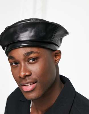 【MORE THAN BLACK】LEATHER BERET All Black Tokyo Duo Streetwear Styles w/ Beret, Motorcycle