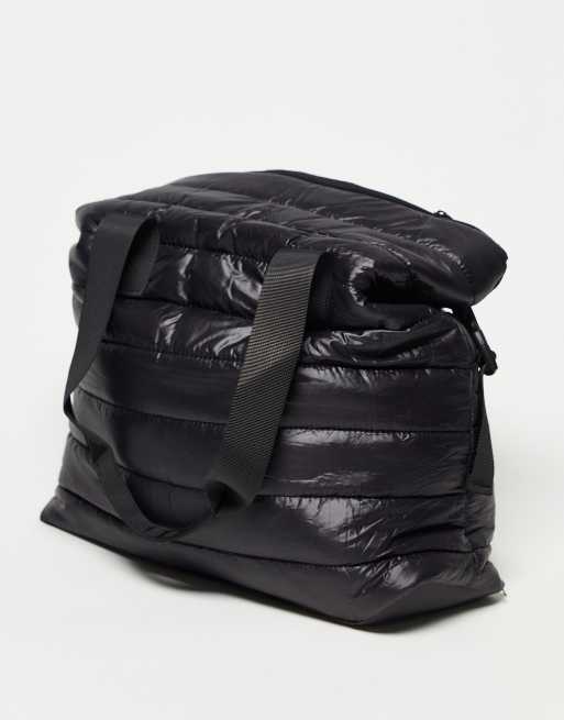 SVNX quilted nylon tote bag in black