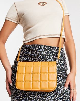 SVNX quilted padded crossbody bag in tan