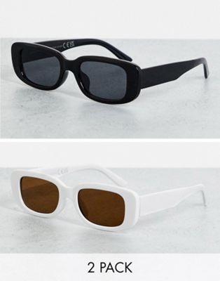 SVNX rectangle shaped two pack sunglasses