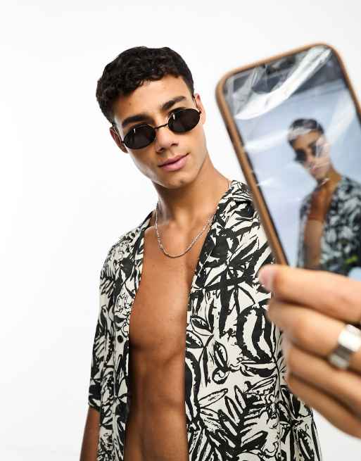 SVNX retro round sunglasses in black