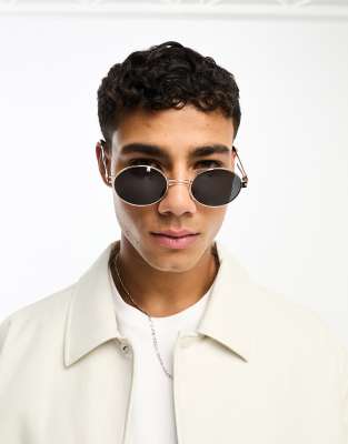 SVNX retro round sunglasses in gold