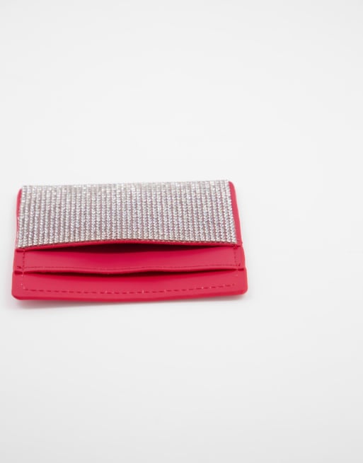 SVNX rhinestone card holder in red, 2 of 4