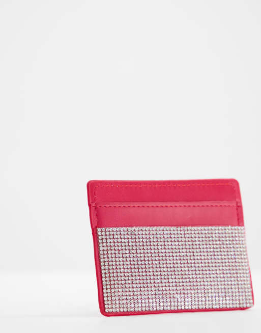 SVNX rhinestone card holder in red, 3 of 4