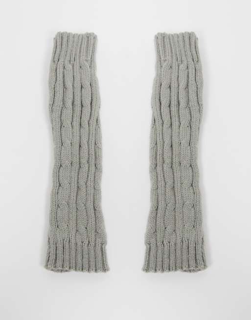 SVNX ribbed arm warmers in grey marle