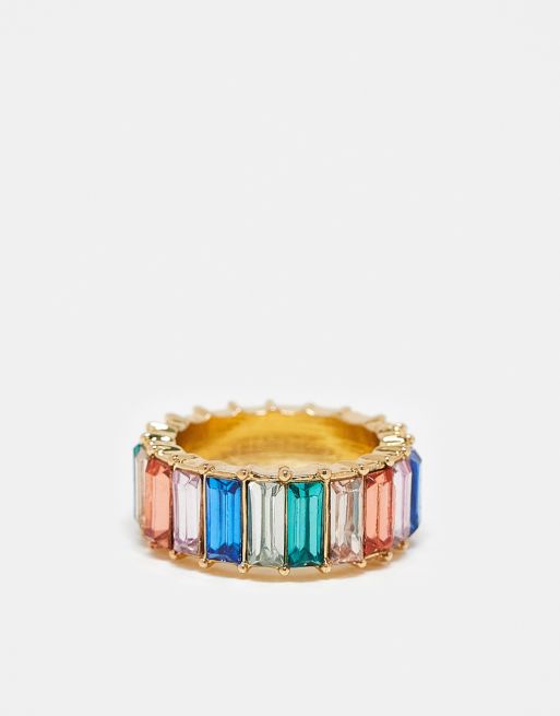 SVNX - Ring met imitatiekristallen in multi 