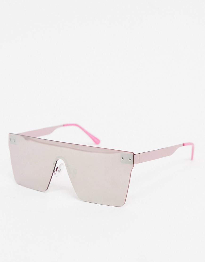 SVNX – Roséguldfärgade och rosa solglasögon med fyrkantiga bågar