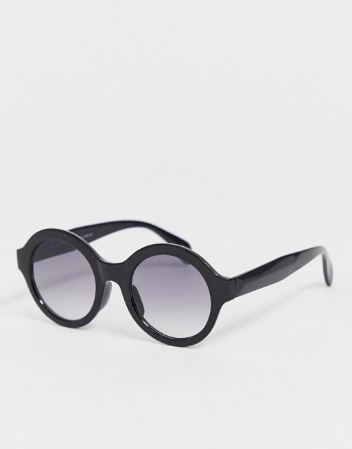 SVNX round frame sunglasses in black