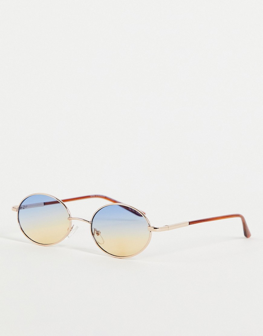 SVNX round sunglasses in ombre tint lens-Multi