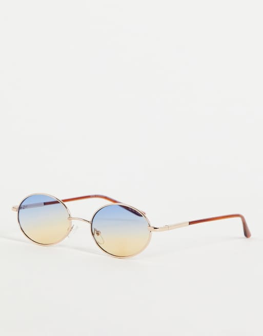 SVNX round sunglasses with ombre tint lens