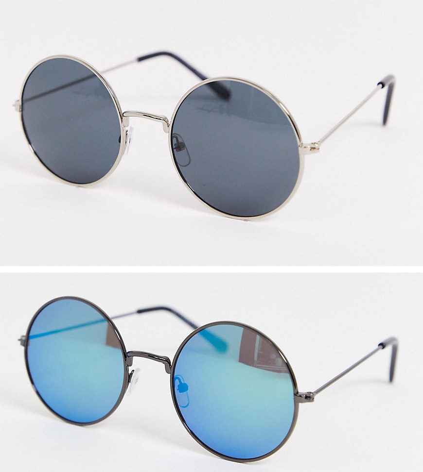 SVNX – Runda solglasögon i 2-pack-Flerfärgad
